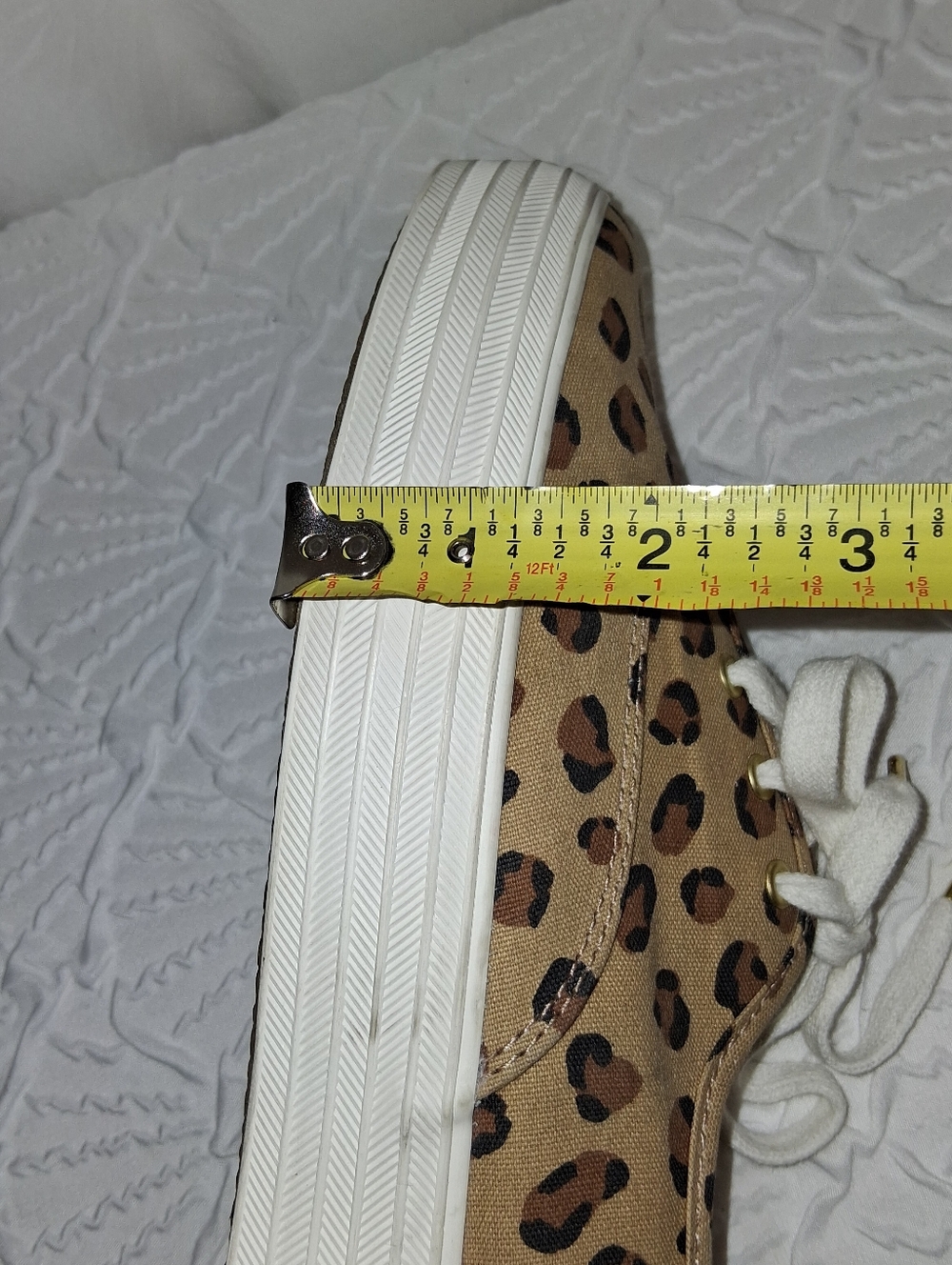 Keds Women’s Leopard Print Casual Lace-Up Sneakers - Tan Sixe 7.5 - Picture 14 of 16